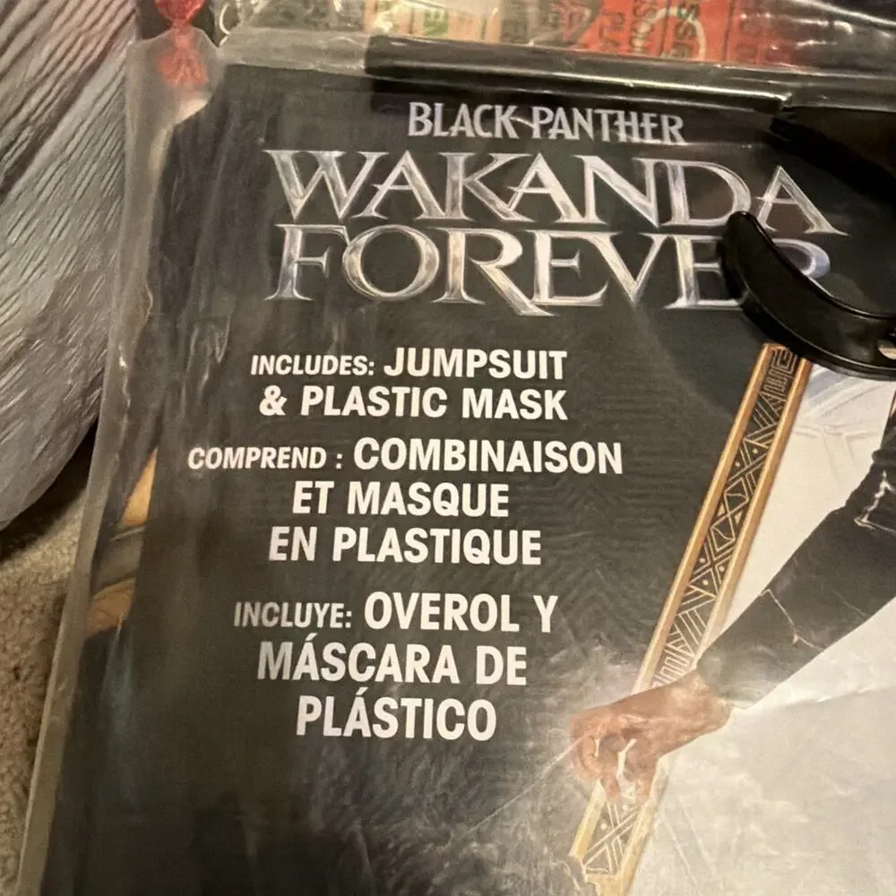 Marvel Wakanda Forever Black Panther Halloween Costume Child Size L 12-14
